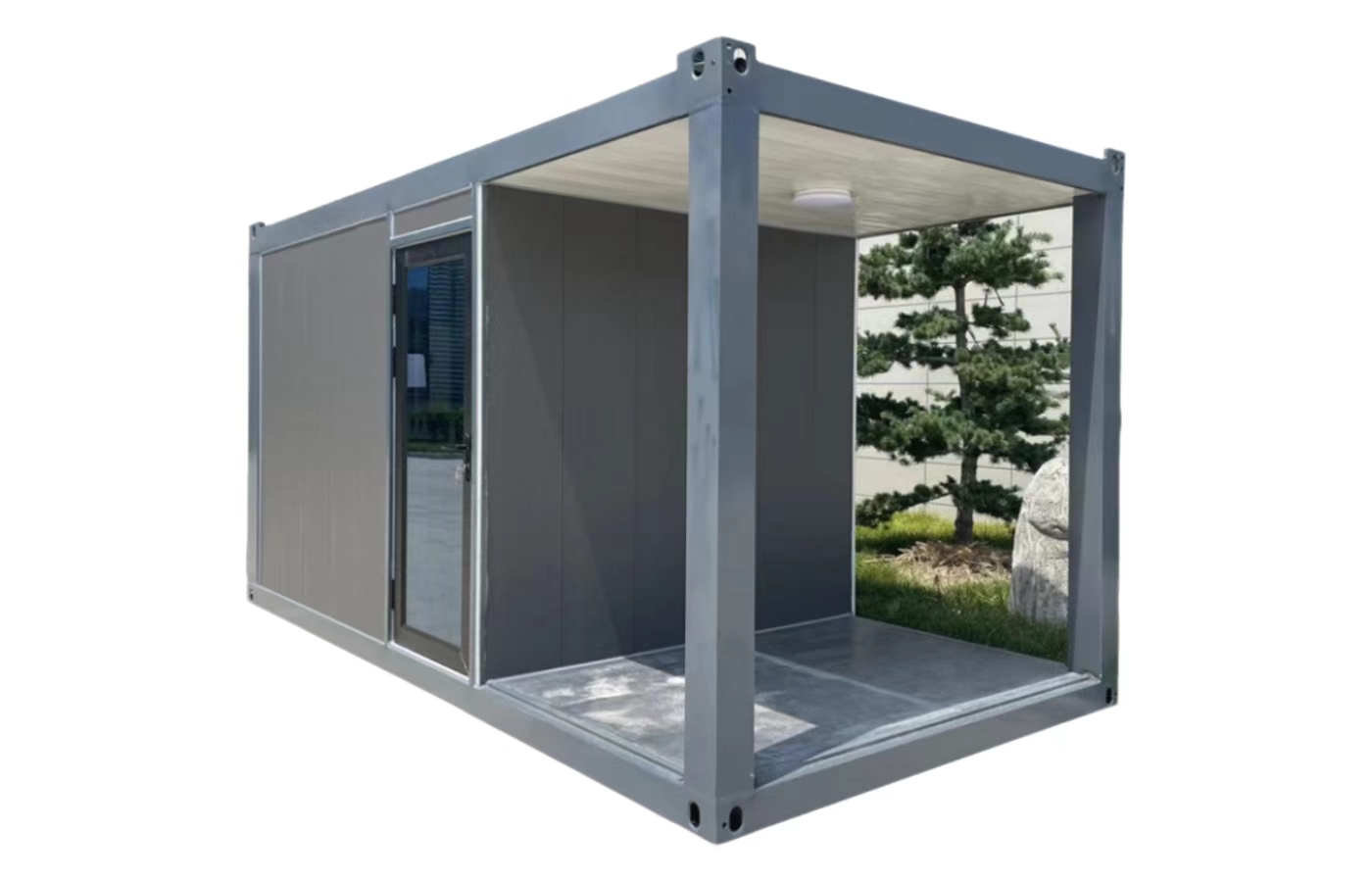 خانه کانتینری ثابت 20 فوتی سفارشی با پنجره از کف تا سقف خانه کانتینری ثابت 20 فوتی سفارشی با پنجره از کف تا سقف