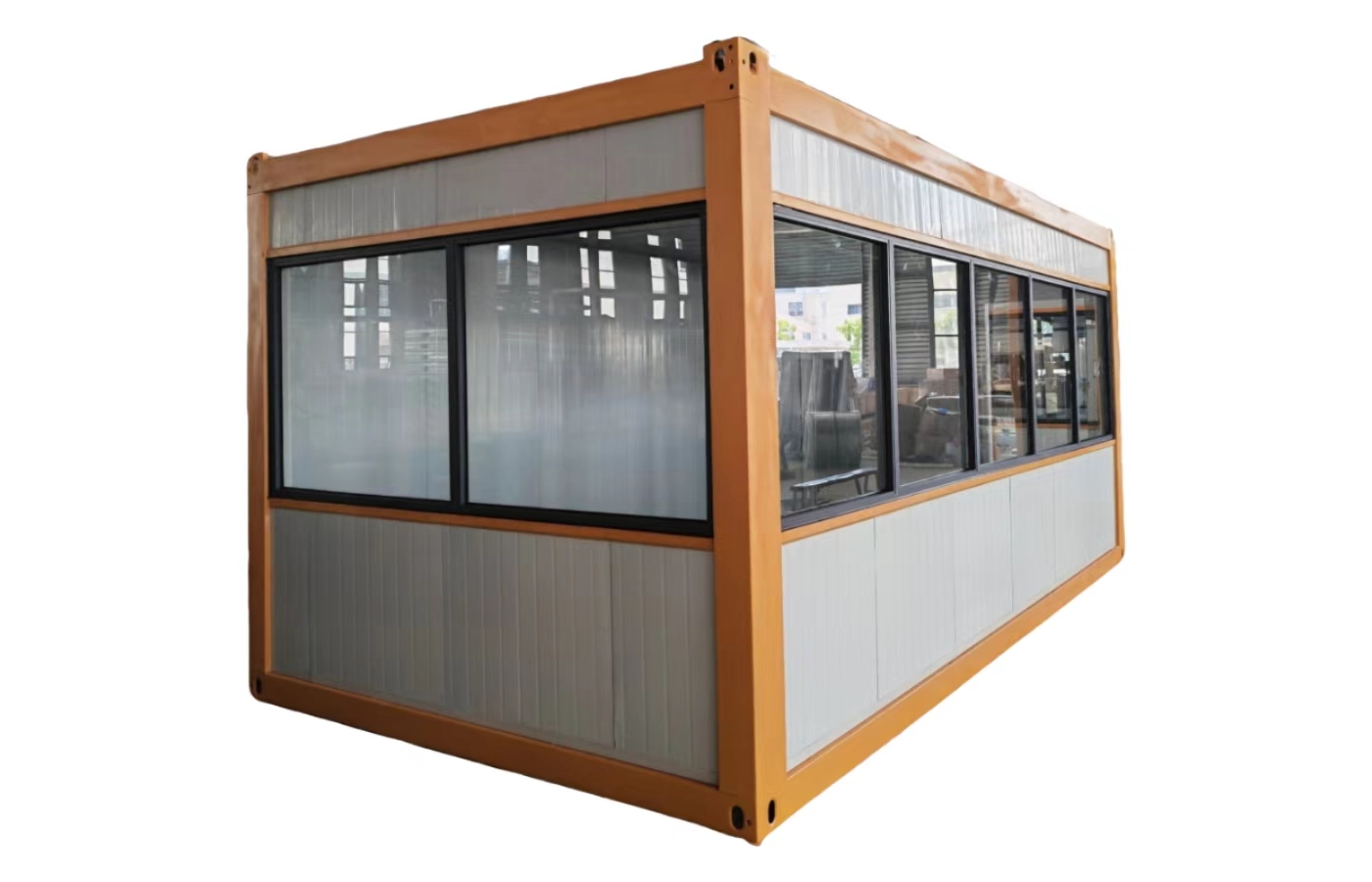 خانه کانتینری ثابت 20 فوتی سفارشی با پنجره از کف تا سقف خانه کانتینری ثابت 20 فوتی سفارشی با پنجره از کف تا سقف
