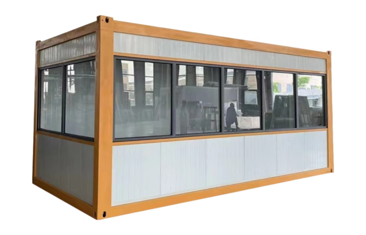 خانه کانتینری ثابت 20 فوتی سفارشی با پنجره از کف تا سقف خانه کانتینری ثابت 20 فوتی سفارشی با پنجره از کف تا سقف