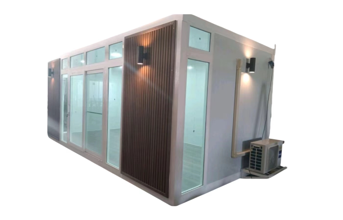 خانه کانتینری ثابت 20 فوتی سفارشی با پنجره از کف تا سقف خانه کانتینری ثابت 20 فوتی سفارشی با پنجره از کف تا سقف