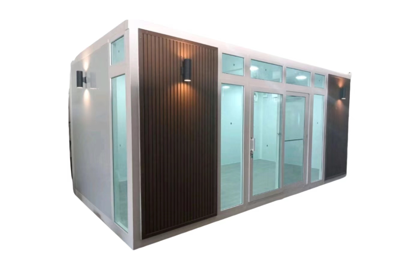 خانه کانتینری ثابت 20 فوتی سفارشی با پنجره از کف تا سقف خانه کانتینری ثابت 20 فوتی سفارشی با پنجره از کف تا سقف
